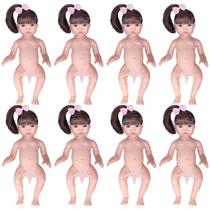 Kit 8 Boneca Reborn Nua Cabelo Longo - Sid-Nyl