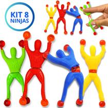 Kit 8 Boneco Ninja Que Gruda Na Parede De Brinquedo Infantil