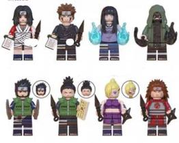 Kit 8 Bonecos Blocos De Montar Coleção Naruto Aburame Hyuga