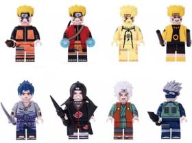 Kit 8 Bonecos Blocos De Montar Coleção Uzumaki Naruto