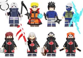 Kit 8 Bonecos Blocos De Montar Coleção Uzumaki Naruto Ninja