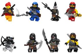 Kit 8 Bonecos Blocos De Montar Zane Kai Jet Jack Ninjago