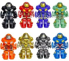 Kit 8 bonecos homem de ferro blocos de montar brinquedos Kit 8 bonecos homem de ferro blocos de montar brinquedos