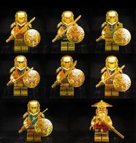 Kit 8 bonecos ninjas blocos de montar dourado ninjago espadas brinquedos Kit 8 bonecos ninjas blocos de montar dourado ninjago espadas brinquedos