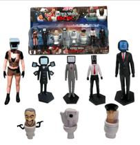 Kit 8 Bonecos Skibidi Toilet Cabeça De Privada Brinquedo