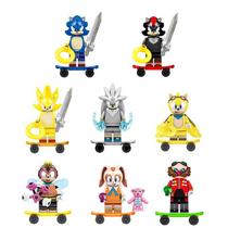 Kit 8 bonecos sonic shadow tails knuckles blocos de montar Kit 8 bonecos sonic shadow tails knuckles blocos de montar