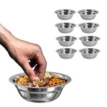 Kit 8 Bowl Tigela Aço Inox Brilhante Mixing Cumbuca Saladeiras Bacia Funda 14cm Kit 8 Bowl Tigela Aço Inox Brilhante Mixing Cumbuca Saladeiras Bacia Funda 14cm