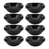Kit 8 Bowls de Vidro Opalino Mini Tigela Quadrada 13,5cm para Sobremesa Preto em Casa Tem