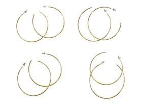 Kit 8 Brincos De Argolas bijuteria douradas redonda 6cm