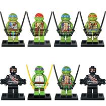 Kit 8 Brinquedo Boneco Mini Action Figure Blocos Montar Tartarugas Ninja Compatível Com Lego Cor:colorido Kit 8 Brinquedo Boneco Mini Action Figure Blocos Montar Tartarugas Ninja Compatível Com Lego Cor:colorido