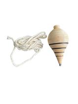 Kit 8 Brinquedo Pião lembrancinha de madeira + corda fieira