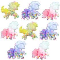 Kit 8 Brinquedos Aperta Puxa Squeeze Unicórnio Sortido - Castela