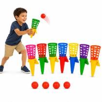 Kit 8 Brinquedos Infantil Lança Pega Bolinha Jogar Pegar Kit 8 Brinquedos Infantil Lança Pega Bolinha Jogar Pegar