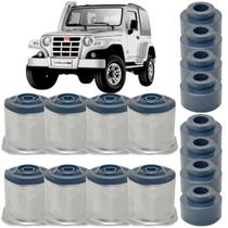 Kit 8 bucha + 8 borracha braço tensor barra tensora tirante lateral suspensão diant ou tras troller t4 02/12 (4 tensor)