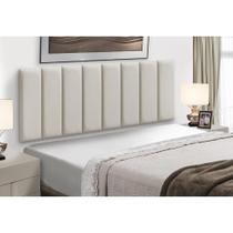 Kit 8 Cabeceiras Painel Modular Cama Box Queen Veludo Bege Madelina Decor
