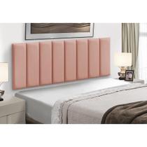 Kit 8 Cabeceiras Painel Modular Cama Box Queen Veludo Rose Madelina Decor Kit 8 Cabeceiras Painel Modular Cama Box Queen Veludo Rose Madelina Decor