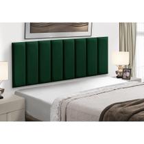 Kit 8 Cabeceiras Painel Modular Cama Box Queen Veludo Verde Madelina Decor