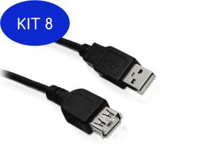 Kit 8 Cabo Enstensor Usb 2.0 Macho Fêmea 1,8M