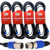 Kit 8 Cabo Microfone Xlr Canon Balanceado Macho Femea 10m Metros Mxt