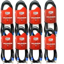 Kit 8 Cabo Microfone Xlr Canon Balanceado Macho Femea 5m Metros Mxt