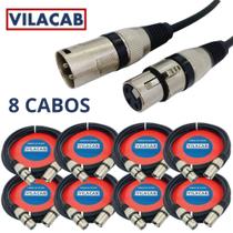 Kit 8 Cabos Microfone/dmx - Xlr/canon Balanceado 3 Metros Kit 8 Cabos Microfone/dmx - Xlr/canon Balanceado 3 Metros
