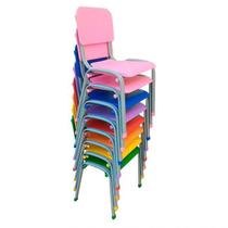 Kit 8 Cadeira Infantil Polipropileno LG flex Reforçadas Empilháveis Colorida