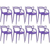 Kit 8 cadeiras allegra roxo