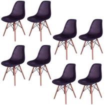 Kit 8 Cadeiras Charles Eames Eifell 130 Furadinha