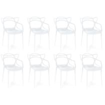 Kit 8 Cadeiras de Jantar Allegra Prática Empilhável - Branco