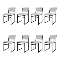 Kit 8 Cadeiras De Jantar Industrial Isa Assento material sintético Branco Kit 8 Cadeiras De Jantar Industrial Isa Assento material sintético Branco