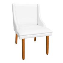 Kit 8 Cadeiras de Jantar material sintético Pés Palito Branco Kit 8 Cadeiras de Jantar material sintético Pés Palito Branco