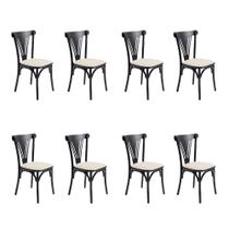 Kit 8 Cadeiras de Jantar Paris Luxo Estrutura Aço Resistente Design Moderno Sala - Preta/branca Kit 8 Cadeiras de Jantar Paris Luxo Estrutura Aço Resistente Design Moderno Sala - Preta/branca