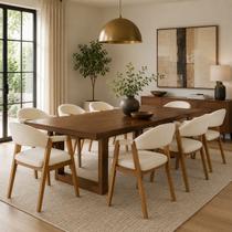 Kit 8 Cadeiras de Jantar Sala Design Moderno Juju Bege