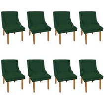 Kit 8 Cadeiras de Jantar Suede Verde Pés Palito Kit 8 Cadeiras de Jantar Suede Verde Pés Palito