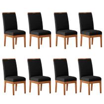 Kit 8 Cadeiras de Jantar Talita N04 Facto Plus Preto/Ipê - Mpozenato