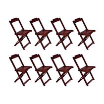 Kit 8 Cadeiras de Madeira Dobravel Imbuia - Móveis Guará