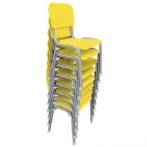 Kit 8 cadeiras escolar infantil wp kids empilhavel t2