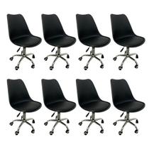 Kit 8 Cadeiras Escritório Secretária Decorativa Eames Chicago Kit 8 Cadeiras Escritório Secretária Decorativa Eames Chicago