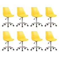 Kit 8 Cadeiras Escritório Secretária Decorativa Eames Chicago Kit 8 Cadeiras Escritório Secretária Decorativa Eames Chicago
