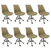 Kit 8 Cadeiras Escritório Secretária Decorativa Eames Chicago Kit 8 Cadeiras Escritório Secretária Decorativa Eames Chicago