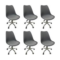 Kit 8 Cadeiras Escritório Secretária Decorativa Eames Chicago Kit 8 Cadeiras Escritório Secretária Decorativa Eames Chicago