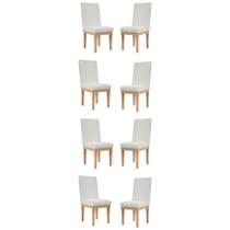 KIT 8 Cadeiras Estofadas Reforçada para Sala de Jantar Linho