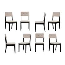 Kit 8 Cadeiras Estofadas Tiê CabeCasa MadeiraOriginals