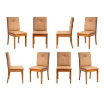Kit 8 Cadeiras Estofadas Tiê Maxx CabeCasa MadeiraOriginals
