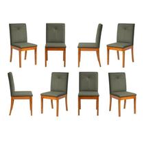 Kit 8 Cadeiras Estofadas Tiê Maxx CabeCasa MadeiraOriginals