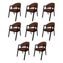 Kit 8 Cadeiras Facto Helen Premium para Mesa de Jantar Estilo Elegante em Madeira Maciça - Marrom Kit 8 Cadeiras Facto Helen Premium para Mesa de Jantar Estilo Elegante em Madeira Maciça - Marrom