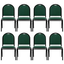 Kit 8 Cadeiras Hoteleiras Auditório Empilhável Linho M23 Verde - Mpozenato Kit 8 Cadeiras Hoteleiras Auditório Empilhável Linho M23 Verde - Mpozenato