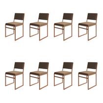 Kit 8 Cadeiras Industrial Isa Veludo Marrom Base Cobre para Mesa Sala Cozinha - Cobre/marrom Kit 8 Cadeiras Industrial Isa Veludo Marrom Base Cobre para Mesa Sala Cozinha - Cobre/marrom