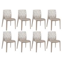 Kit 8 Cadeiras Laráz Gruvyer Design Anatômico - Nude Kit 8 Cadeiras Laráz Gruvyer Design Anatômico - Nude