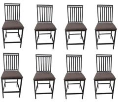 Kit 8 Cadeiras Liane Assento Marrom para Cozinha área de Lazer e Externa Brauna_industria Kit 8 Cadeiras Liane Assento Marrom para Cozinha área de Lazer e Externa Brauna_industria